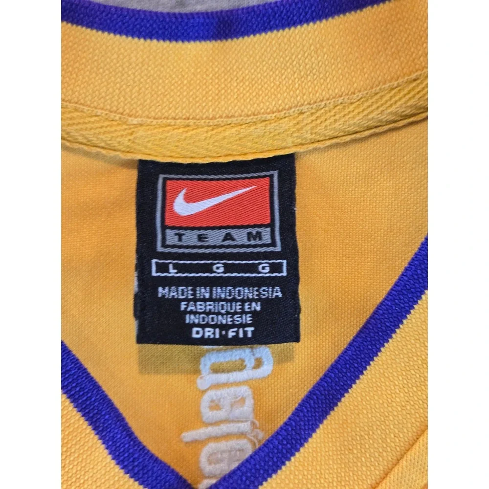 Vintage Nike Warm Up Shirt Mens Large Gold 2002-03 Los Angeles Lakers NBA Y2K